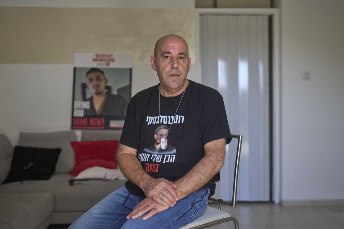 Ofir Braslavski, whose son Rom was abducted by Islamic Jihad on Oct. 7, 2023, poses for a portrait in Almon, an Israeli settlement in the West Bank, Monday.