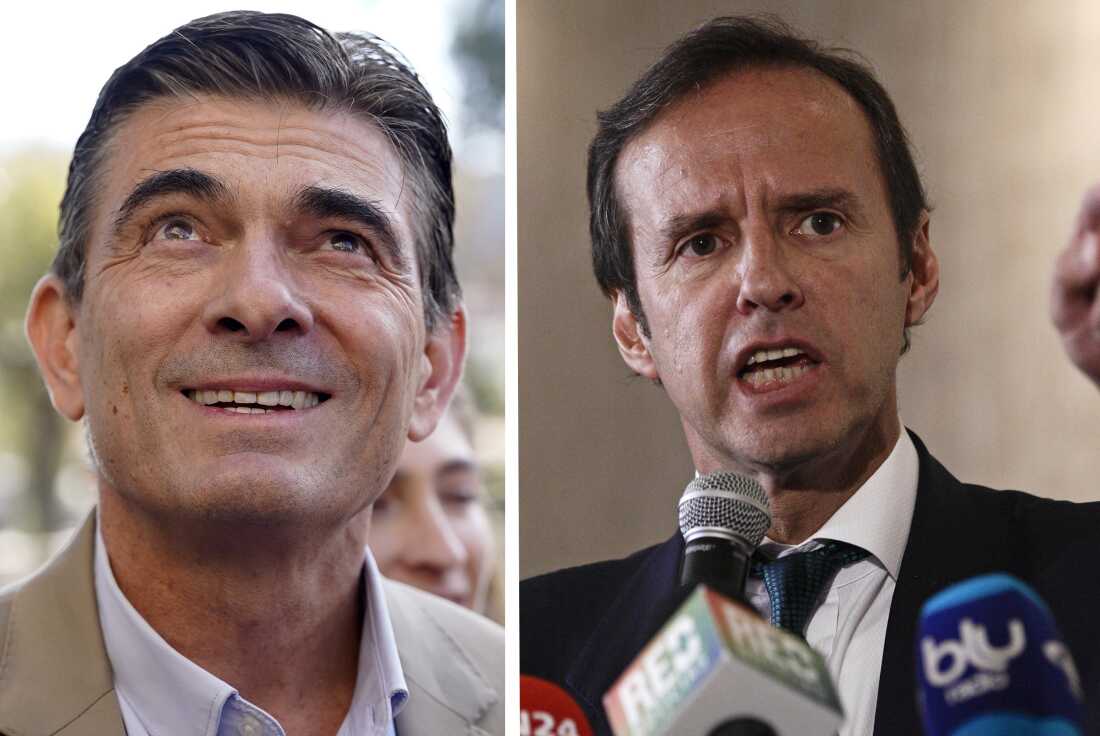 This combination photo shows presidential candidates Rodrigo Paz, left and Bolivia