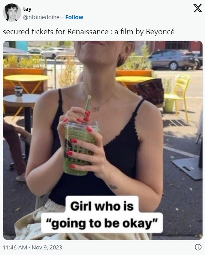 tay @ntoinedoinel. Follow secured tickets for Renaissance: a film by Beyoncé Tran Girl who is