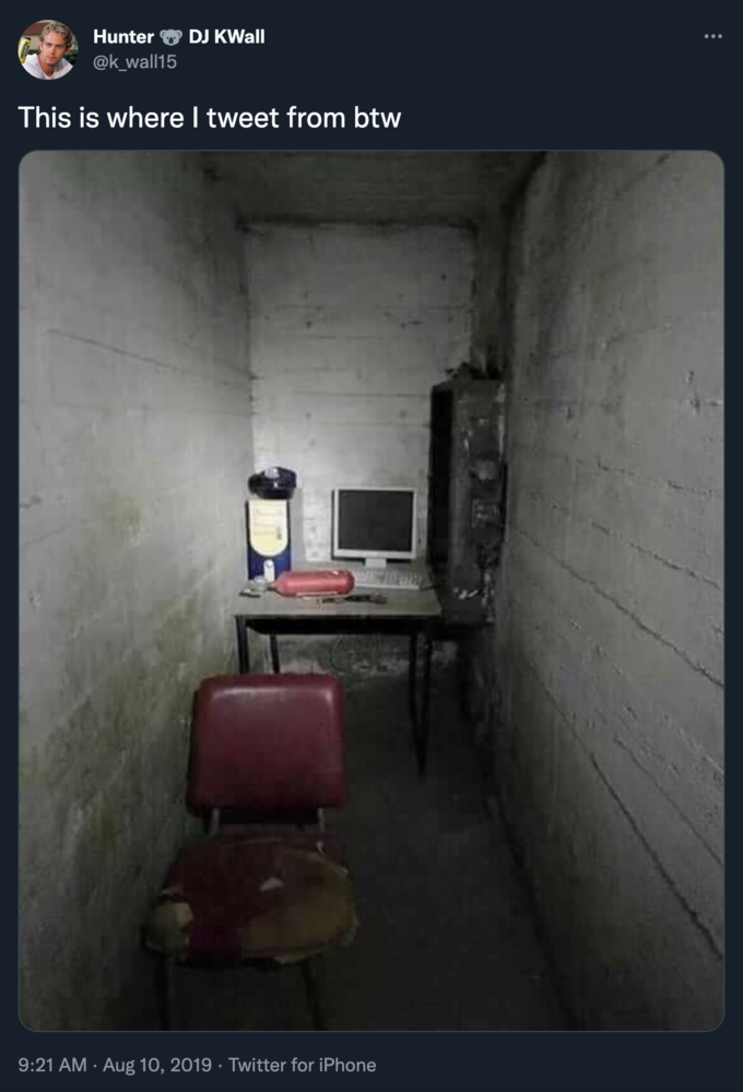 DJ KWall Hunter @k_wall15 This is where I tweet from btw 720 FIRE 9:21 AM - Aug 10, 2019 · Twitter for iPhone :