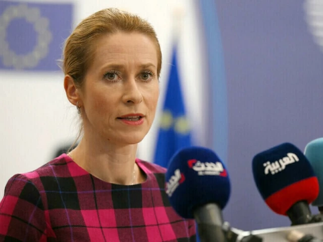 kaja kallas the european union s high representative for foreign affairs and security policy and vice president of the european commission talks to journalists before the eu southern neighbourhood ministerial meeting in brussels on july 14 2025 file photo afp