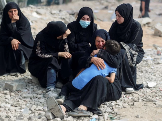 mourners react during the funeral of palestinians killed in israeli fire according to medics at al shifa hospital in gaza city august 28 2025 photo reuters