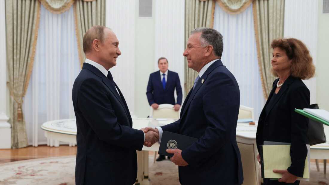 In this pool photograph distributed by the Russian state agency Sputnik, Russia