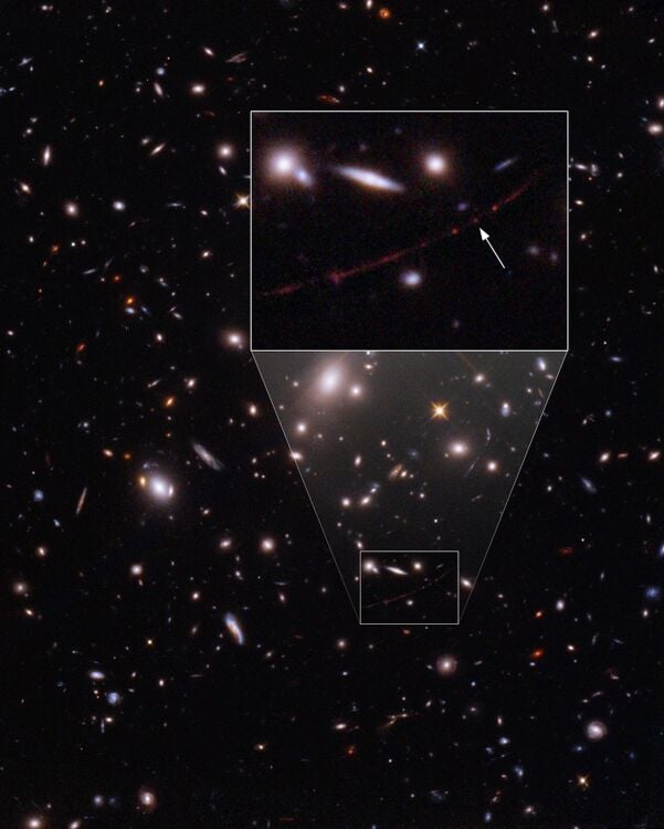 Hubble observing Earendel through gravitational lensing