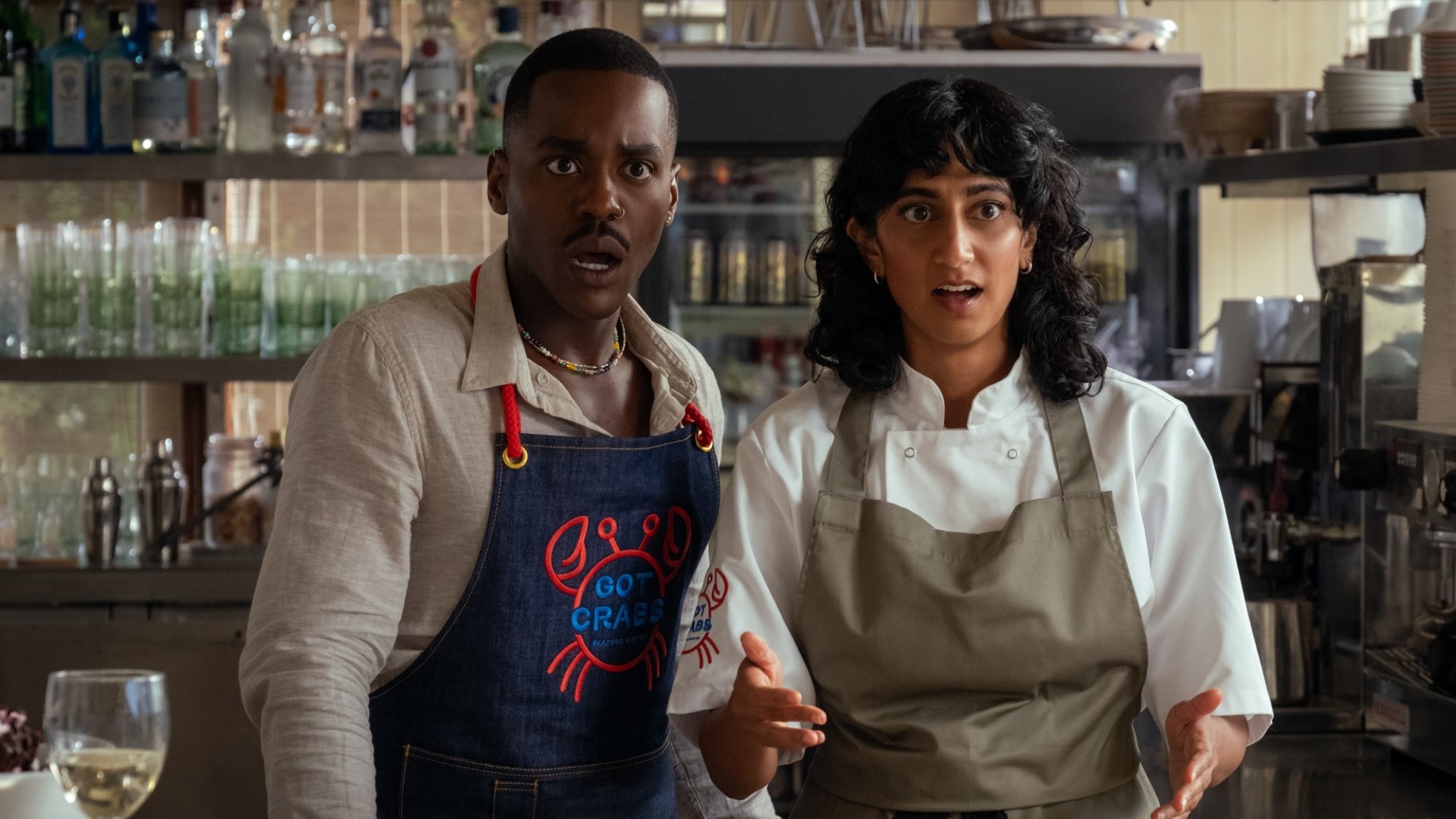 Ncuti Gatwa and Sunita Mani in