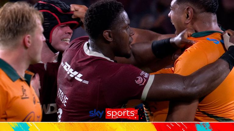 Things kicked off in the first half between the Wallabies and British and Irish Lions