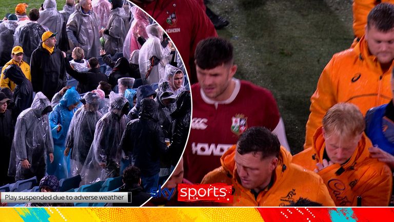 The third Test between the British and Irish Lions and Australia was suspended for 37 minutes due to lightning strikes within 10km of Accor Stadium