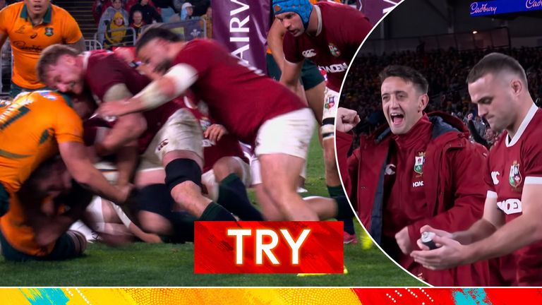 Jac Morgan drove over the Wallabies try-line to get the Lions on the scoreboard