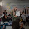 A teacher leads a class at a school for girls administered but the main U.N. agency for Palestinian aid, UNRWA, in Qalandia refugee camp, near Ramallah, in the West Bank, on Nov. 14.