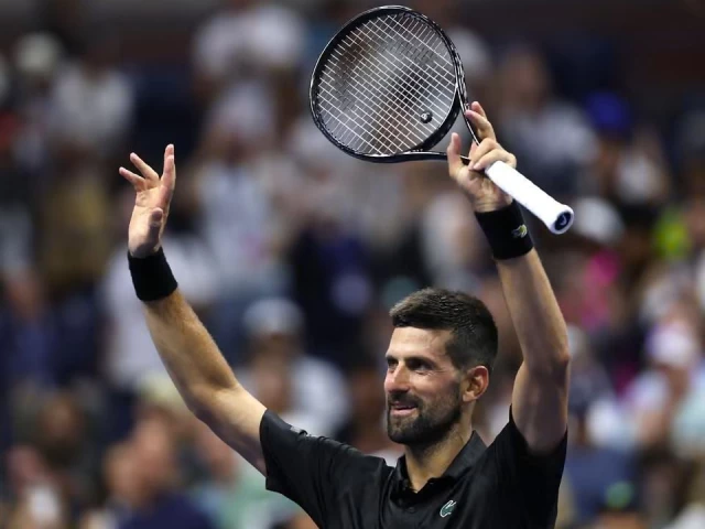 novak djokovic celebrates after defeating learner tien in the first round of the 2025 us open photo afp