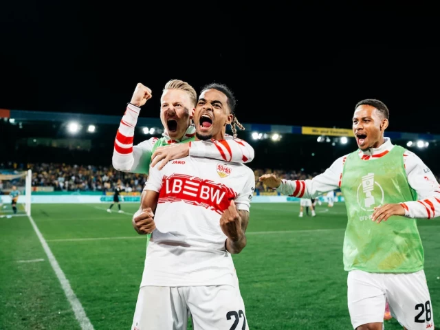 holders stuttgart won a dramatic 8 7 penalty shoot out in the first round of the german cup