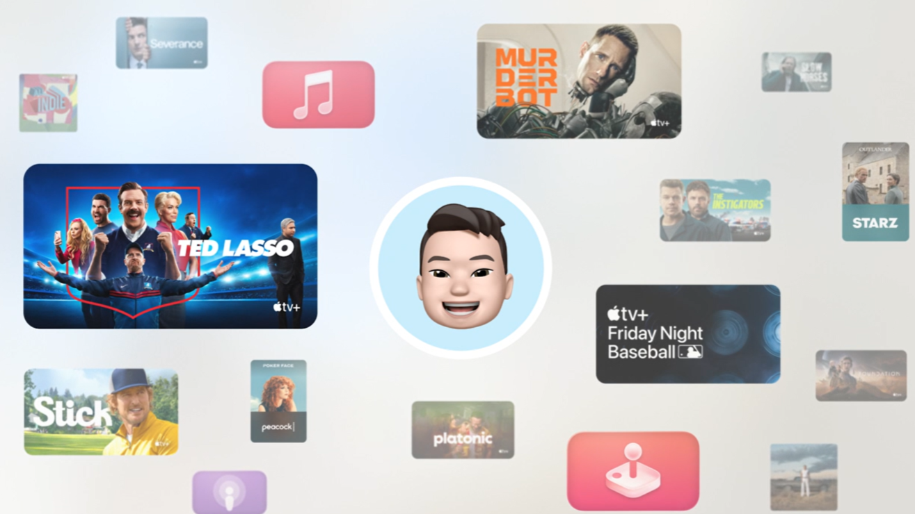 Apple TV Display profile showing app and TV show library