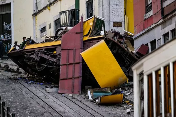 Wreckage from tram crash
