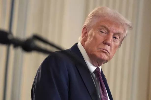 President Donald Trump during a news conference with Israeli Prime Minister Benjamin Netanyahu on Monday