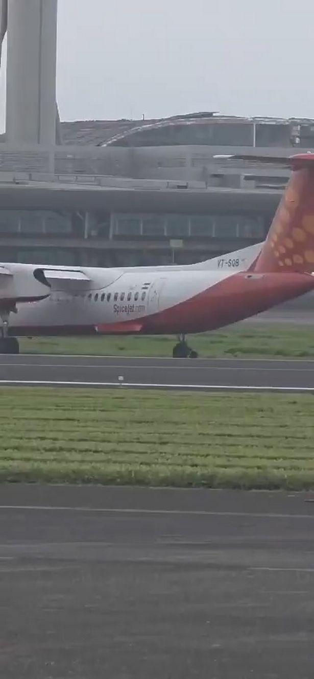 A SpiceJet plane loses a wheel during takeoff at Kandla Airport