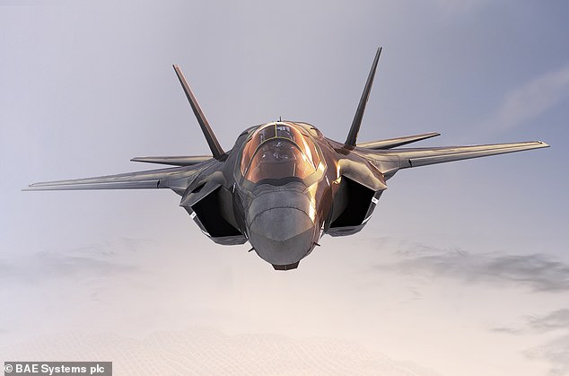 Taking a dive: Shares at BAE Systems, which helped to build the F-35 fighter aircraft (pictured), have suffered a fall in value