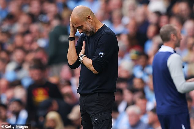 Manchester City boss Pep Guardiola seems almost resigned to his team being a fading force
