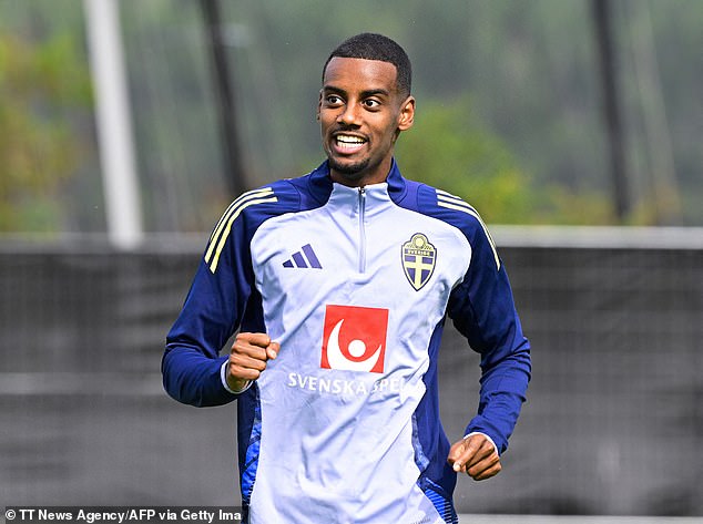 Alexander Isak looked in extremely high spirits as he was pictured in Sweden training having secured his move to Liverpool