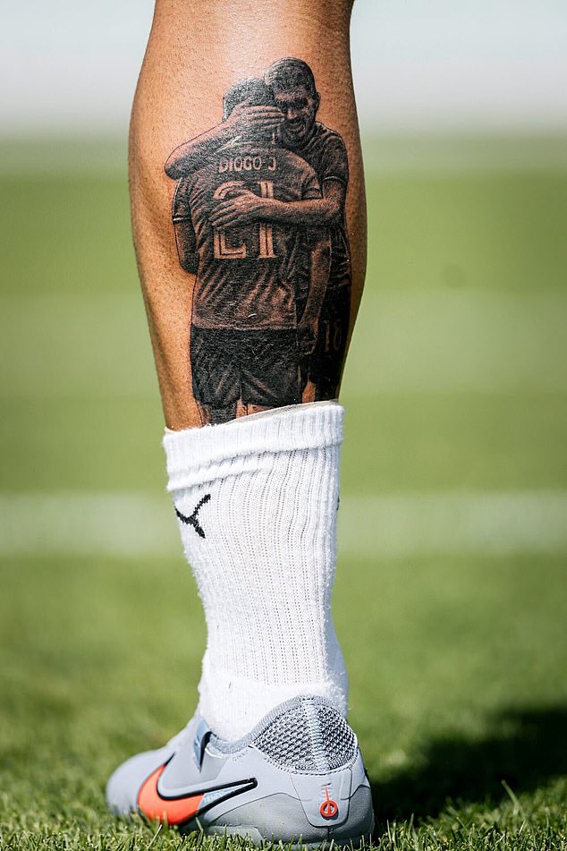 Portugal star Ruben Neves has shown off a heartwarming tattoo of Diogo Jota following the star