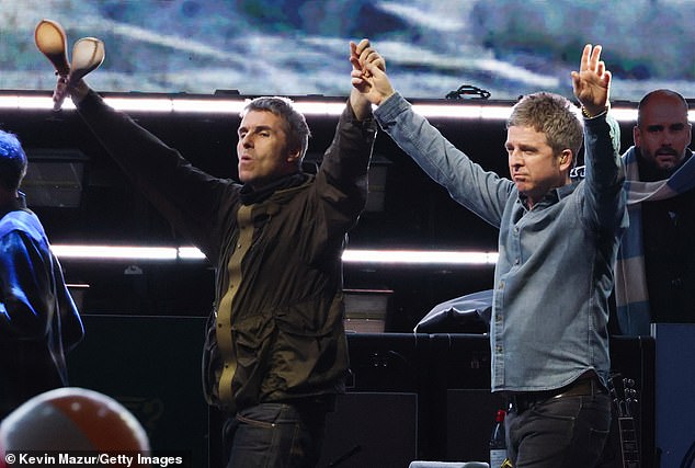 Hot ticket: Hotel occupancy rates in London, which has so far hosted five concerts Oasis (pictured), hit 89.9% in July - the highest in six years