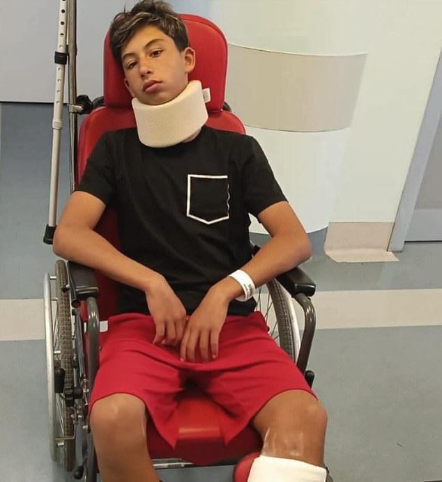 Thomas Sarritzu, 13, was attacked by a parent during an under-14 match in Italy