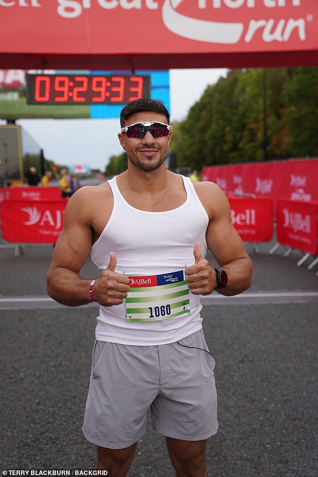 Boxer Tommy Fury was one of nearly 60,000 runners to compete in the Great North Run