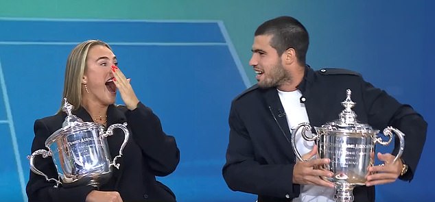Aryna Sabalenka made a major gaffe alongside Carlos Alcaraz when live on US television
