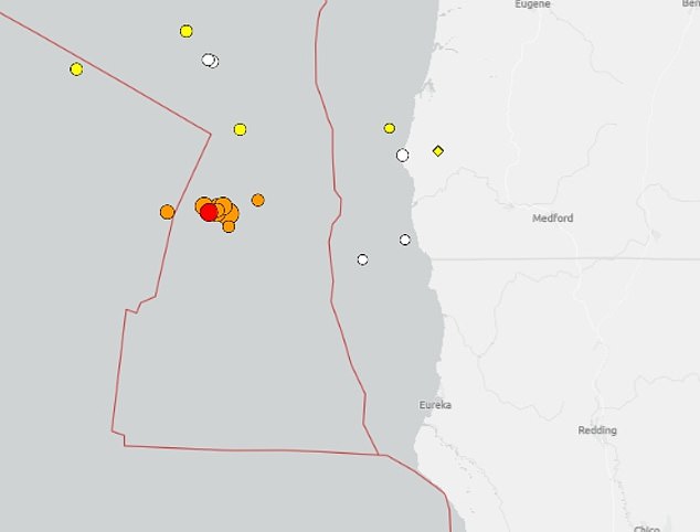 The fault line off the coast of Oregon has experienced at least 10 earthquakes in less than 12 hours, sparking fears that a major seismic event could soon strike