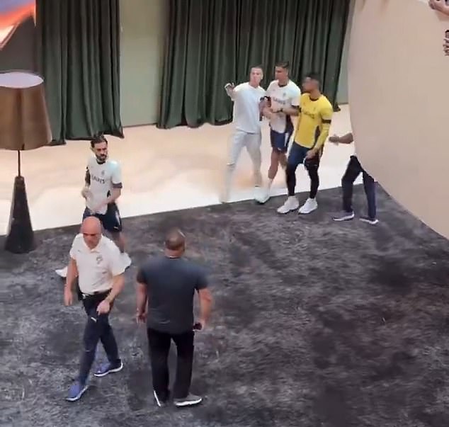 An overzealous fan attempted to take a selfie with Cristiano Ronaldo at Portugal
