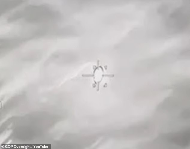 The  video showed a US military drone striking an orb-shaped UFO with a missile, which bounced off and did not stop the craft