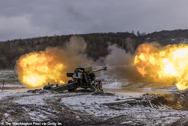 Serious salvo: A howitzer fires 155mm calibre ammo during tests