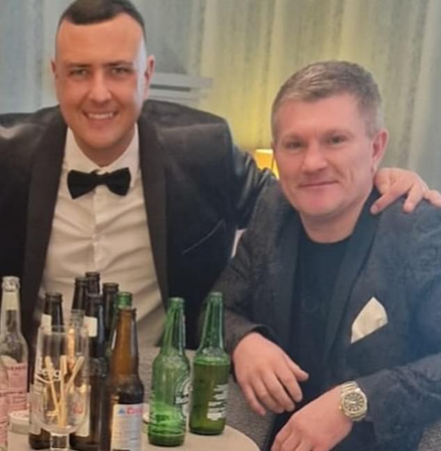 Ricky Hatton with his friend David Leigh, who tragically died suddenly last month and had his funeral a week ago