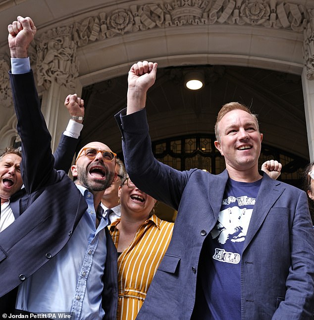 Cleared: But Tom Hayes, pictured right, at the Supreme Court, hasn