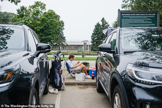 The walk up car line has been a tradition at Bethpage State Park for several decades
