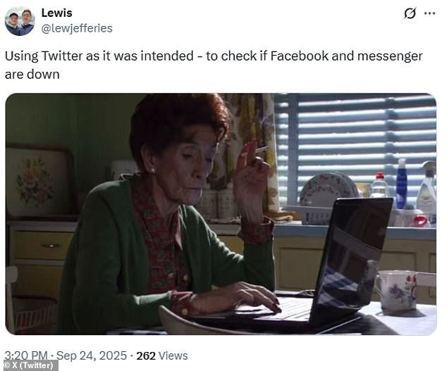 Users piled onto X (Twitter) to see if other users were also having problems with Meta