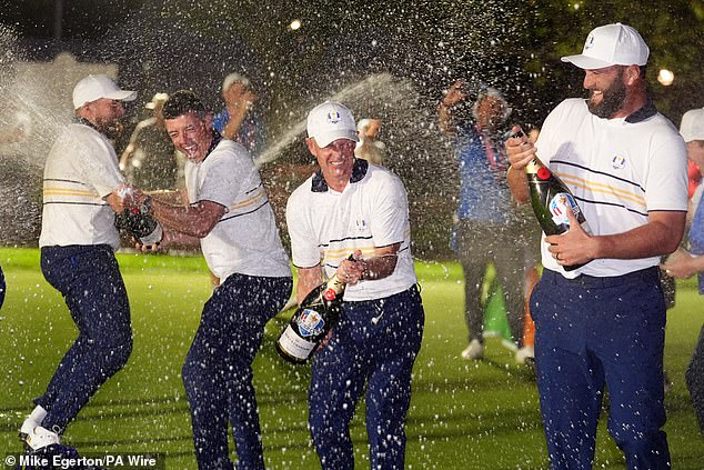 The European celebrations are underway in New York after their Ryder Cup victory on Sunday