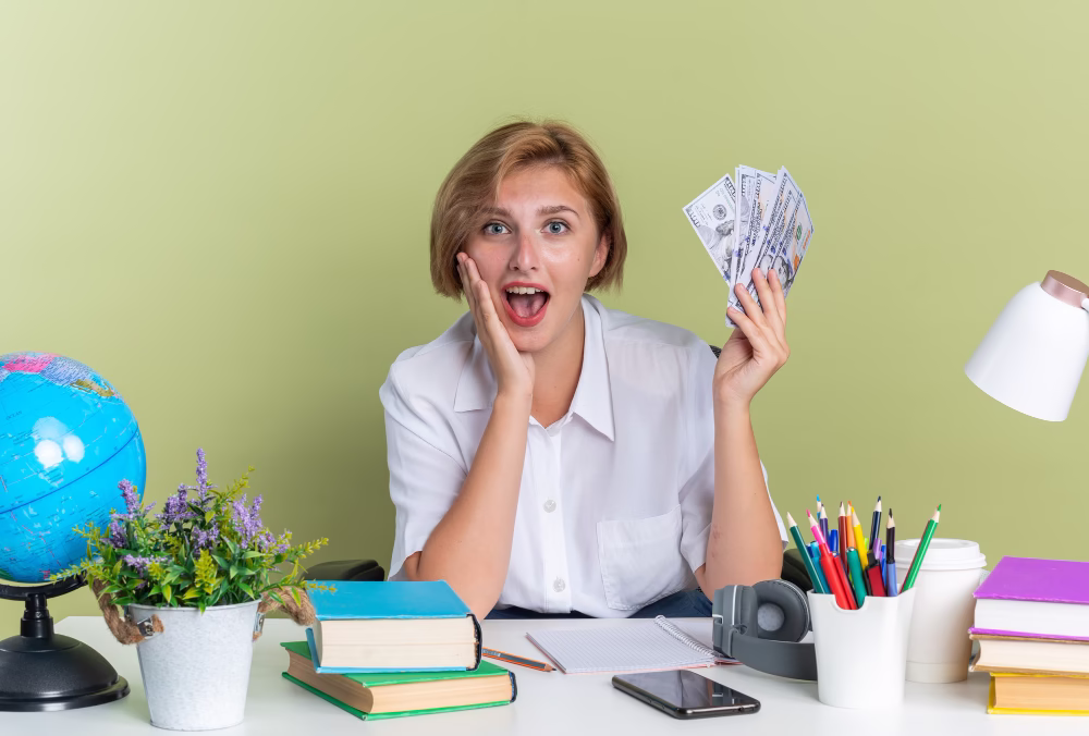 lady celebrating out of debt