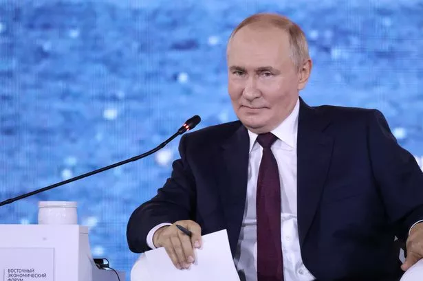 Vladimir Putin gives a speech during the plenary session of the 2025 Eastern Economic Forum, on September 5, 2025