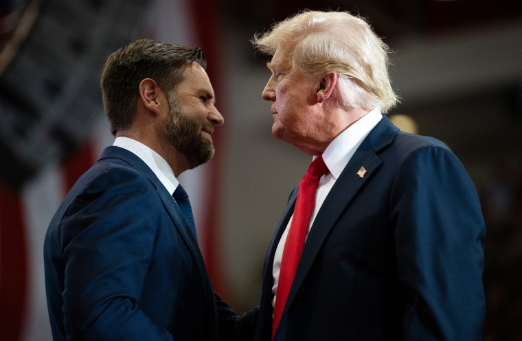 JD Vance and Donald Trump.