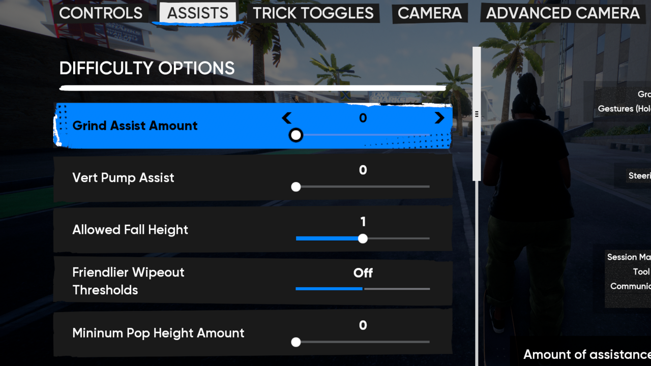 For the truly unforgiving old Skate experience, turn all these options all the way to the left.