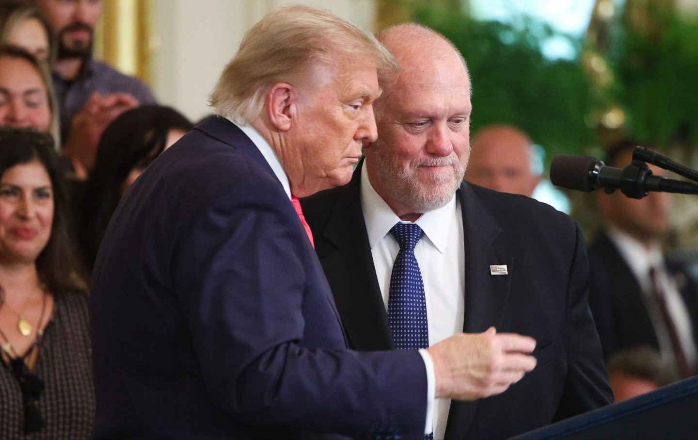 President Donald Trump introduces White House border czar Tom Homan during a