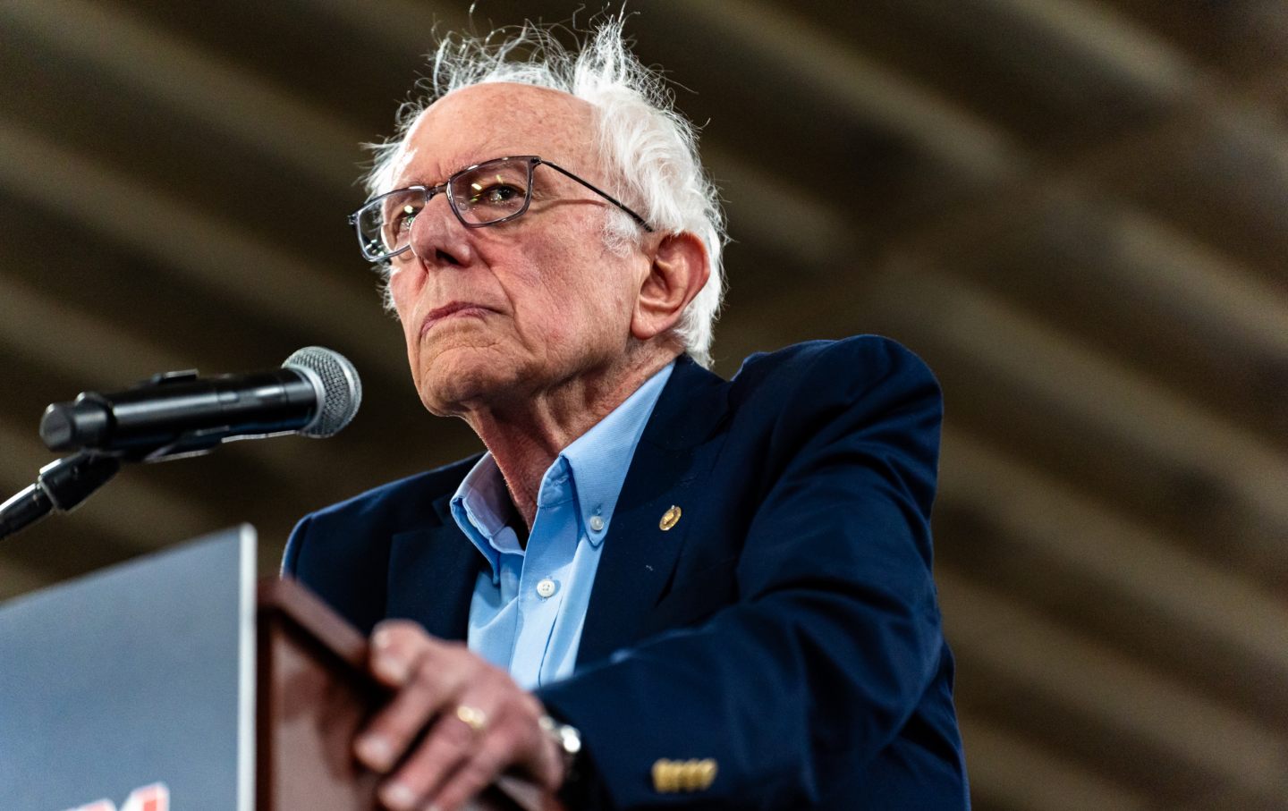 Bernie Sanders speaks at the Fighting Oligarchy rally in Harrisburg, Pennsylvania, United States, on May 2, 2025.