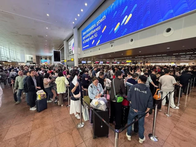 travellers wait at brussels airport after a cyberattack at a service provider for check in and boarding systems disrupted operations at several major european airports in zaventem near brussels belgium september 20 2025 photo reuters