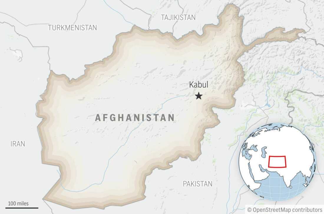 This is a locator map for Afghanistan with its capital, Kabul.