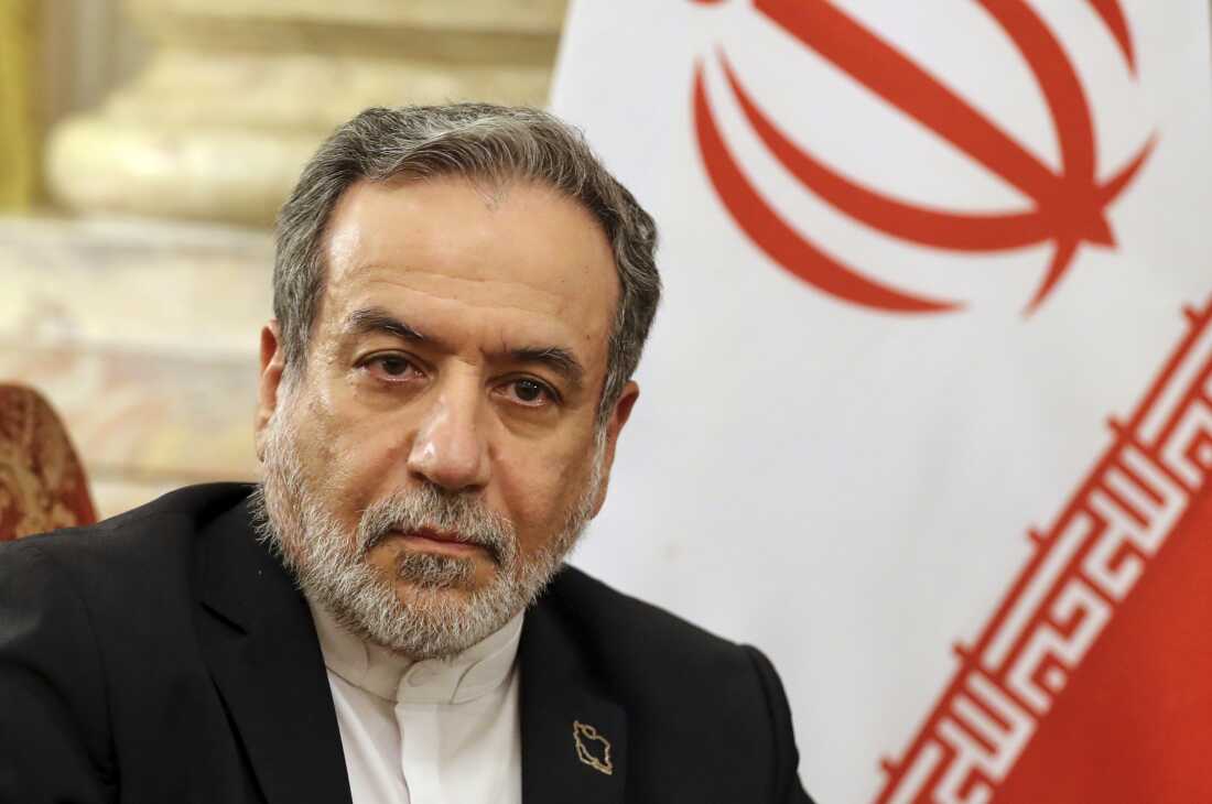 Iranian Foreign Minister Abbas Araghchi looks on during a meeting with Director General of the International Atomic Energy Agency Rafael Grossi and Egyptian Foreign Minister Badr Abdelatty at Tahrir Palace in Cairo on Tuesday.