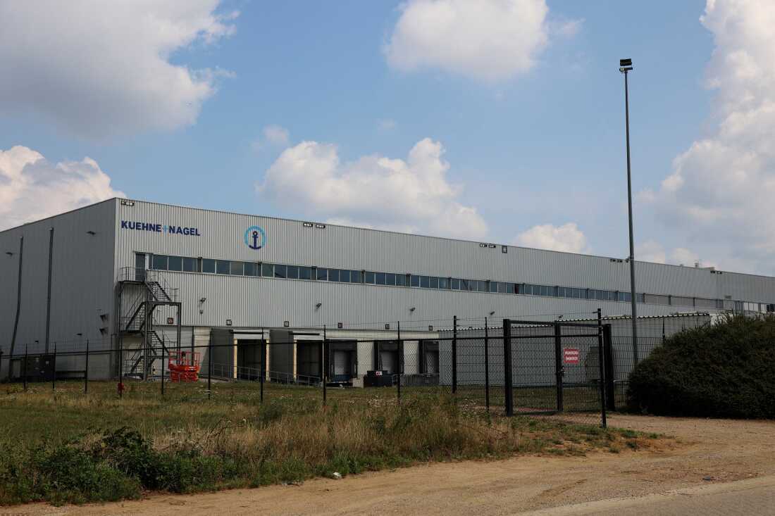 A view of a warehouse of Kuehne+Nagel, which houses U.S.-funded contraceptives worth nearly $10 million, after the U.S. State Department confirmed that the stocks would be sent to France to be destroyed, in Geel, Belgium July 24, 2025. REUTERS/Marta Fiorin/File Photo