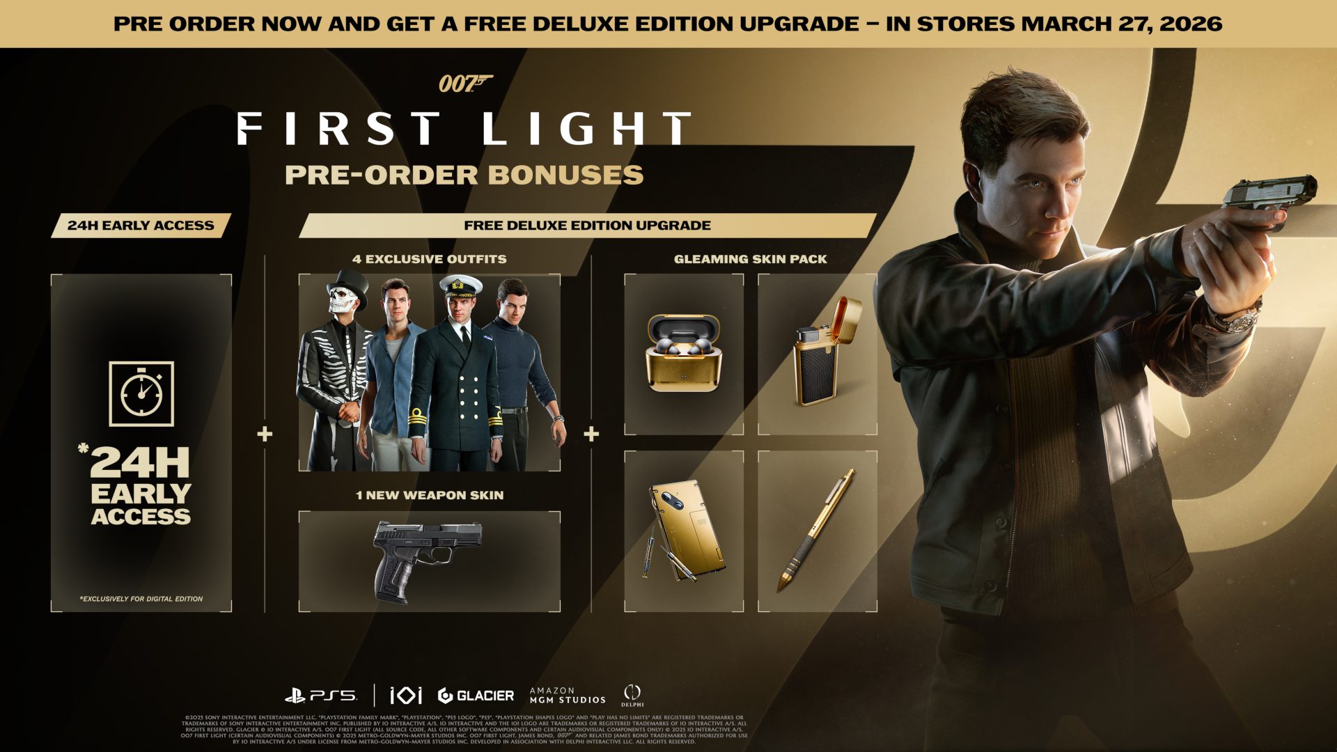  "Deluxe Edition includes 24hour early access, 4 exclusive outfits, 1 new weapon skin, and a Gleaming Skin Pack."