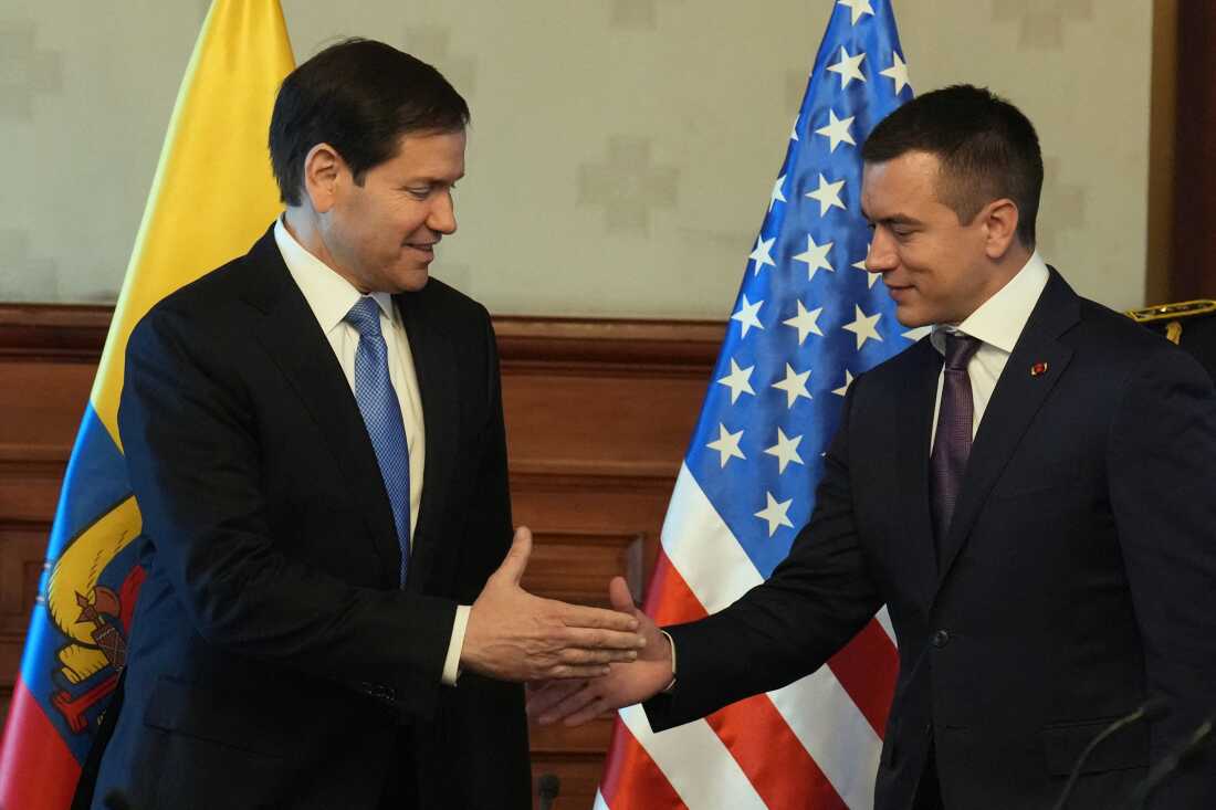U.S. Secretary of State Marco Rubio (left) and Ecuador
