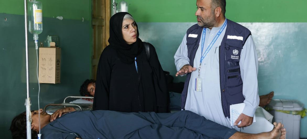 On September 2, 2025, Dr. Abdul Mateen Sahak and his WHO team visited a hospital in Kunar Province to monitor emergency healthcare services for people affected by the earthquake.