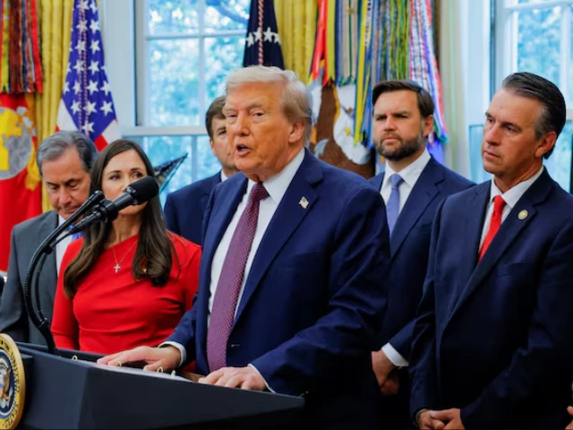 us president donald trump replies to a question during an event to announce that the space force command will move from colorado to alabama in the oval office at the white house in washington d c u s september 2 2025 photo reuters